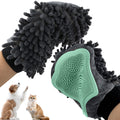 Grooming Gloves for Dogs and Cats - Paw Cleaning Mitt Pet Hair Removal Glove Suitable for Long/Short/Poodle Fur (Green)